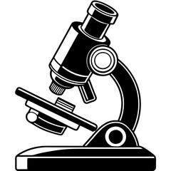 microscope silhouette vector art  illustration