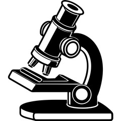 microscope silhouette vector art  illustration