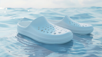 Modern Minimalism: White Summer Shoes with Inflatable Soles in 8K