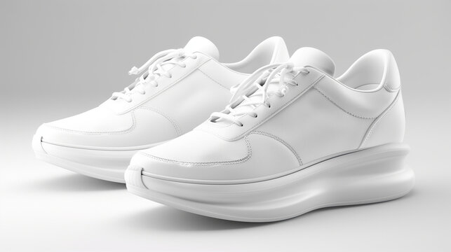 Elegant Simplicity: White Summer Sneakers with 10cm Inflatable Soles