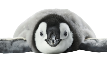 Baby pinguin sleep on transparent background