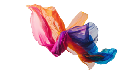 Colorful Abstract Smoke Waves on transparent background