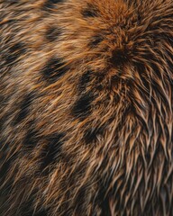 Fototapeta premium Grizzly bear fur layers and coloration, ideal for illustrating temperate zone adaptations