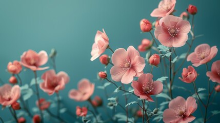 Composition for Mothers Day with flowers, representing love and appreciation, with copy space