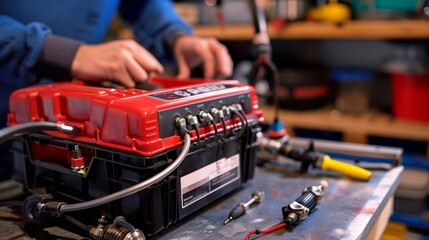 Fototapeta premium Step-by-Step Gasoline Generator Spark Plug Change Guide for DIY Enthusiasts