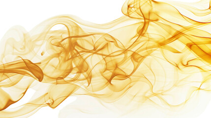 Abstract gold smoke on transparent background