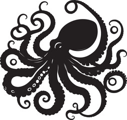 Octopus silhouette vector illustration