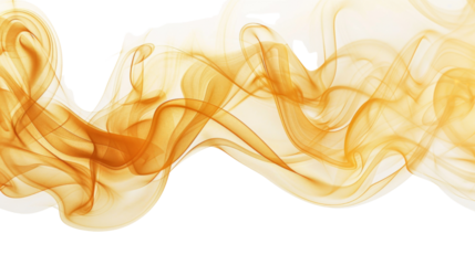 Abstract gold smoke on transparent background