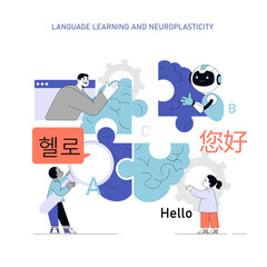 Neuroplasticity. Flat Vector Illustration