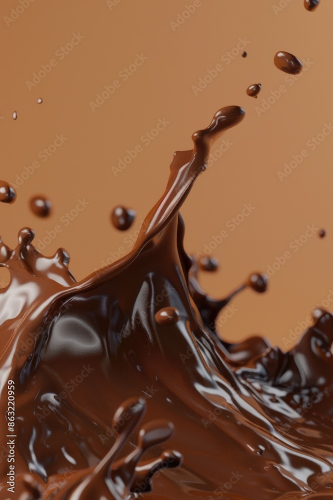 Wall mural Chocolate Liquid Splash Close Up