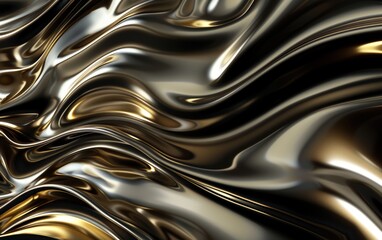 Swirling Metallic Patterns With Mysterious Gold Highlights in Textured Background