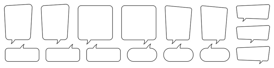 Speech bubble, speech balloon, chat bubble line art icon for apps and websites.