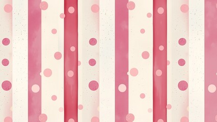 Background of vertical stripes and pink dots