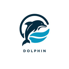 Naklejka premium dolphin logo design icon template