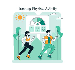 Fototapeta premium Wellness Monitoring. Flat Vector Illustration