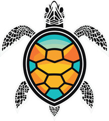 Oceanic Elegance: Sea Turtle Geometric Art