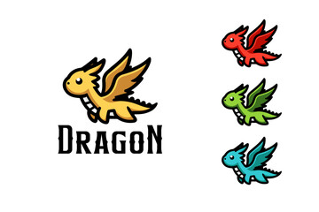 Cute baby dragon set collection illustration
