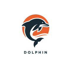 dolphin logo design icon template