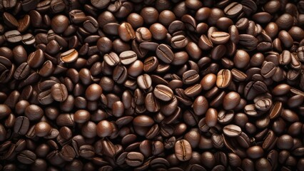 Obraz premium A close-up, highly detailed image of a variety of coffee beans.
