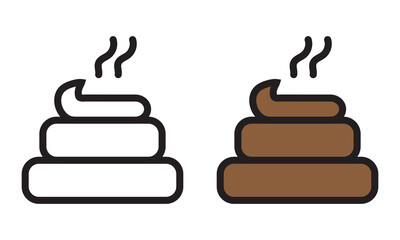 Poop icon set. dog shit vector icon. animal poo sign suitable for apps and websites UI designs.
