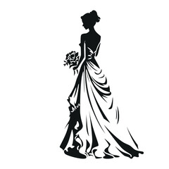 Woman face silhouette. Vector drawing on a white background.
