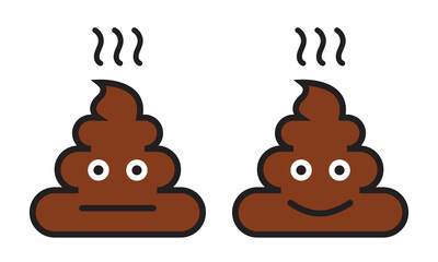 Poop line icon set. dog shit vector icon. animal poo sign for UI designs.