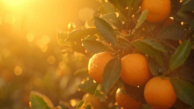 Fruitful Bounty: Vibrant Oranges on the Branch