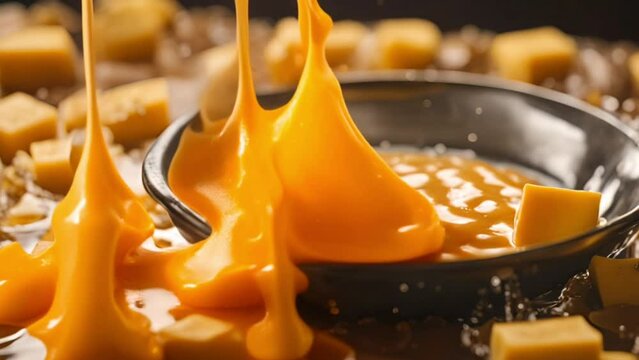 half cooked egg yolk in a frying pan