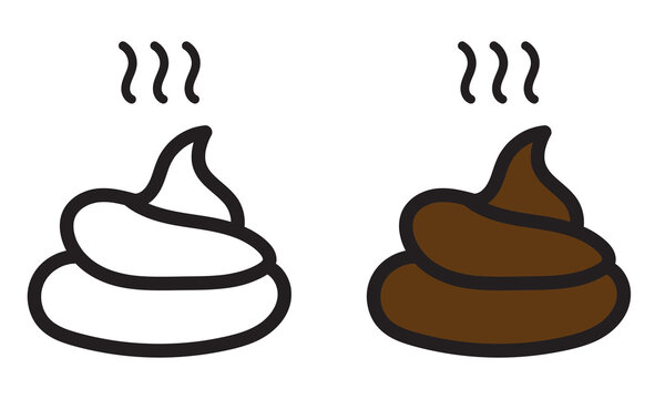 Poop icon collection. Dog shit vector icon. Animal poo symbol.