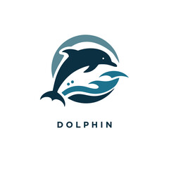 dolphin logo design icon template