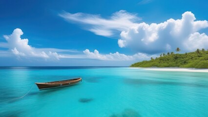 Natural seascape for summer vacation, panoramic view