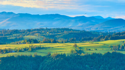 Obraz premium Aerial View of Columbia Gorge at Golden Hour