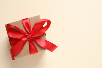 Beautiful gift on a colored background