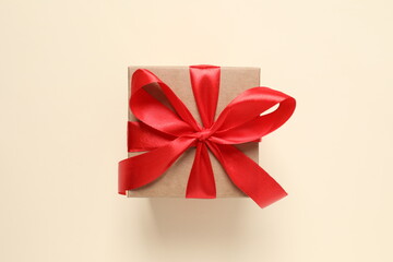 Beautiful gift on a colored background