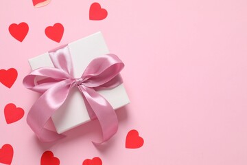 Beautiful gift on a colored background