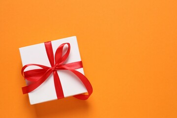 Beautiful gift on a colored background