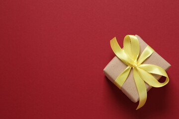 Beautiful gift on a colored background