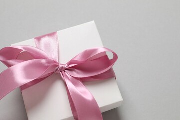 Beautiful gift on a gray background