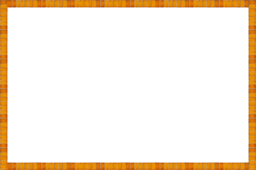 Square frame lined with yellow ceramic tiles is isolated on transparent background.