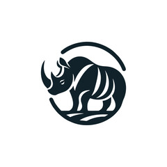 rhino logo design icon template