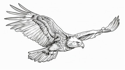 Fototapeta premium Eagle flying w/spread wings & extended talons on white background
