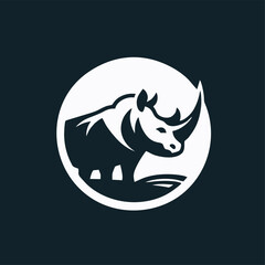 rhino logo design icon template