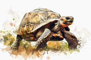 Fototapeta premium Turtle on White Background