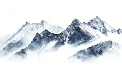 Obraz premium Mountain Range in Clouds