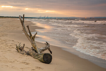 BAŁTYK, PLAŻA, ZACHÓD SŁOŃCA, MORZE, WODA, PIASEK, WAKACJE, 