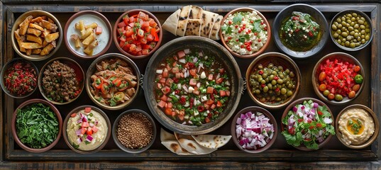 Fototapeta premium Collage featuring traditional Middle Eastern or Arab cuisine