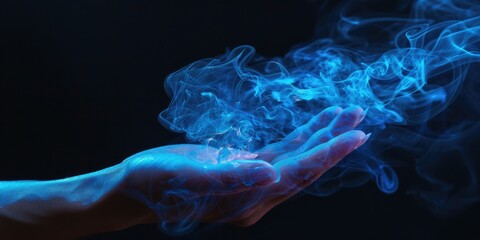 Fototapeta premium Blue Smoke Hand