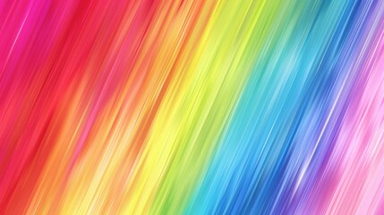 Abstract background with diagonal rainbow stripes in vibrant colors.