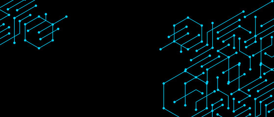 Digital technology Financial analysis concept, internet network speed, connection blue green background, cyber nano information, abstract communication, innovation