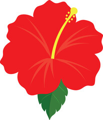 Red hibiscus flowers logo